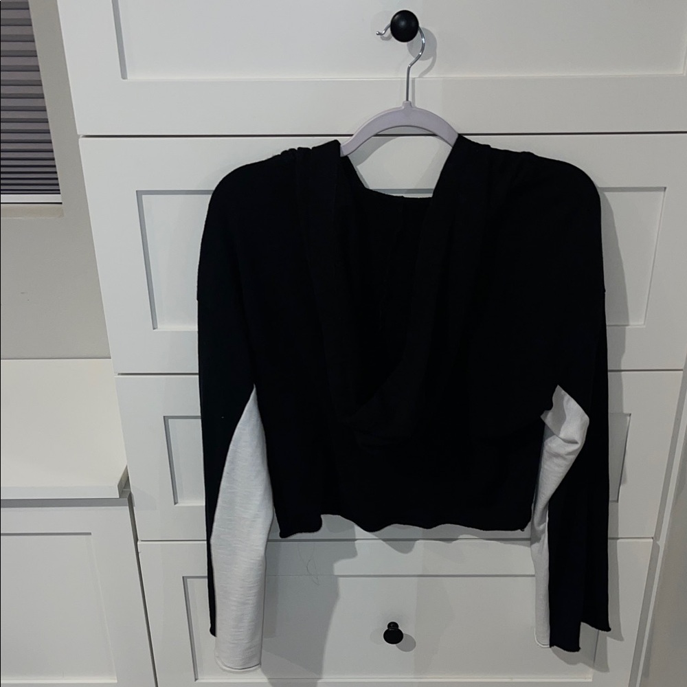 PINK Victoria's Secret Black and White Hoodie Sweater - Picture 3 of 3
